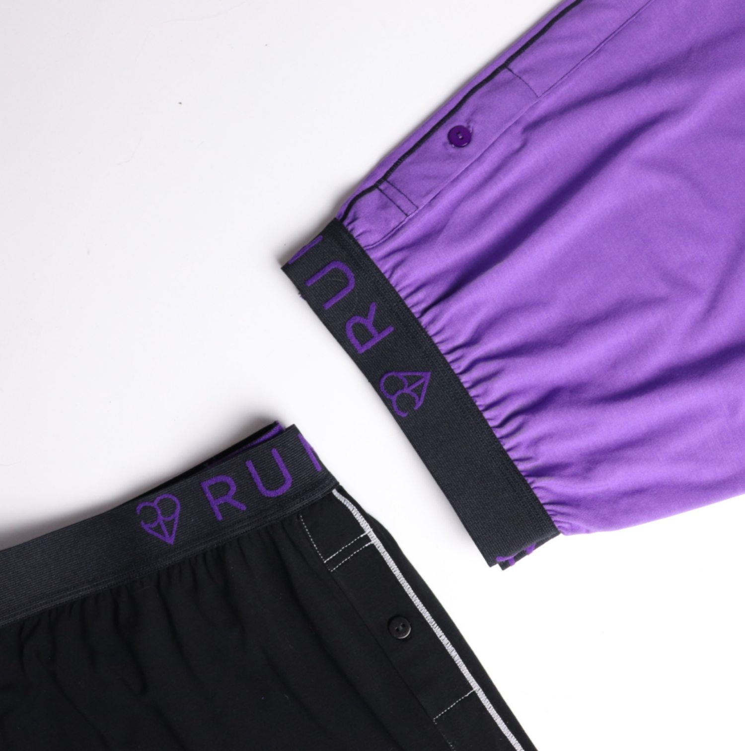 Black and Purple Boxers Briefs