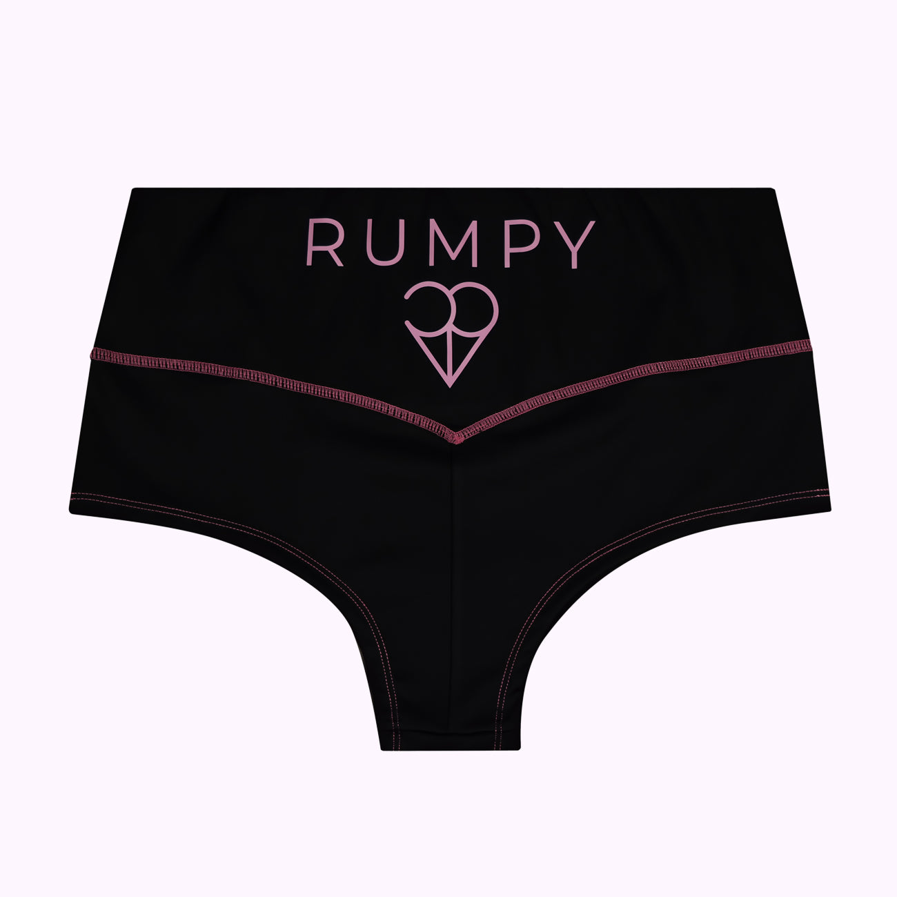 Rumpy Women High Hot Pants#color_black-with-pink-thread